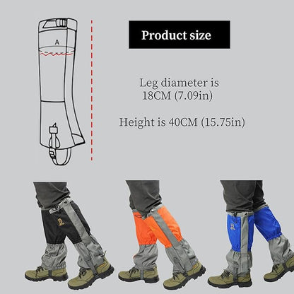Adjustable Leg Gaiters,Snow Boot Guard Gators,Shoe Gaiters,Waterproof Hiking Gaiters for Hunting,Running,Snow,Mountain Climbing,Yard Work