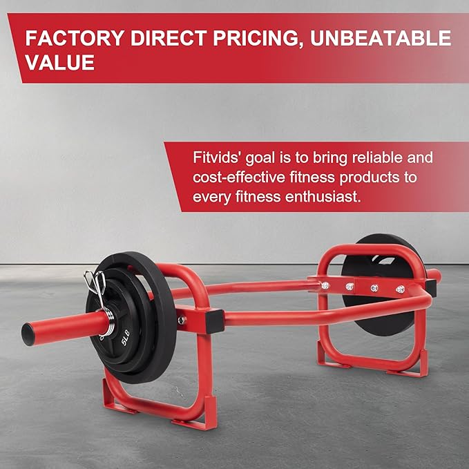 Olympic 2-Inch Hex Weight Lifting Trap Bar for Strength Training, 500-Pound Capacity, Safety Clips, Home Gym for Shoulder Presses, Shrugs, Back Rows