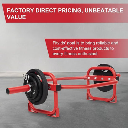 Olympic 2-Inch Hex Weight Lifting Trap Bar for Strength Training, 500-Pound Capacity, Safety Clips, Home Gym for Shoulder Presses, Shrugs, Back Rows