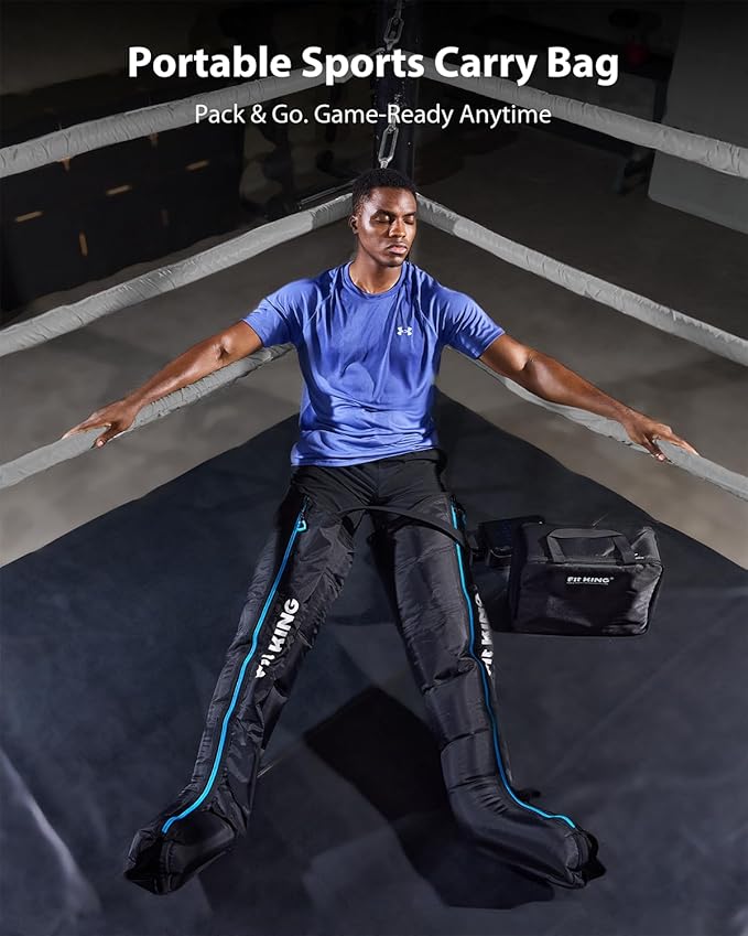 FIT KING Upgraded Leg Massager Recovery Boots, Professional Air Compression Recovery System for Circulation & Fast Athlete Recovery, Cordless Rechargeable Compression Boots (Large)