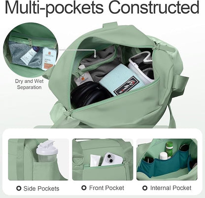 Small Gym Bag 14 inch for Women & Men Mini Gym Duffel Bag with Wet Compartment Waterproof Travel Duffle Bag for Sports Workout Dance