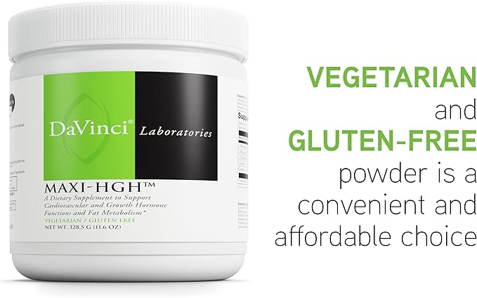 DAVINCI Labs Maxi-HGH - Amino Acid Supplement to Support Cardiovascular System, Muscle Recovery, Human Growth Hormone Release and Fat Metabolism* - Gluten-Free - Vegetarian - 328.5 g Powder