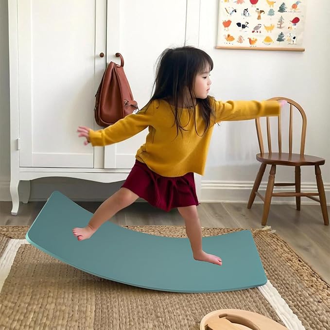 Ultimate Balance Board Kids - Natural Wood Wobble Board for Kids, Montessori Waldorf Toy, Ideal Gift for Ages 3-8; Perfect for Balance Boards for Adults, Physical Therapy & Indo Board Exercises