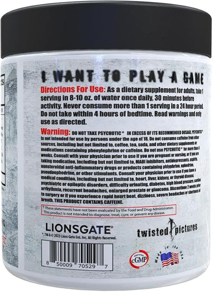 Insane Labz Psychotic Saw, High Stim Pre Workout Powder with OxyGold­??and AMPiberry®,Extreme Lasting Energy with Teacrine®,Focus with CognitIQ® and Endurance with Beta Alanine,30 Srvgs,Blood Orange