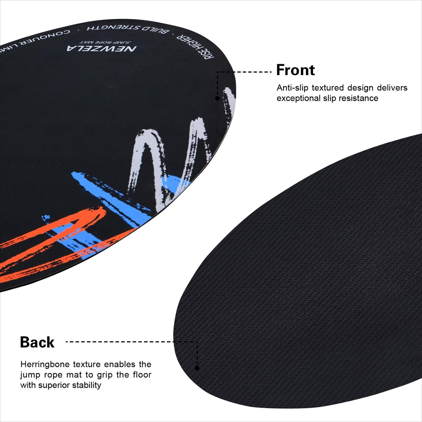 Jump Rope Mat, Shock-Absorbing Non-Slip Rubber Pad for Indoor and Outdoor