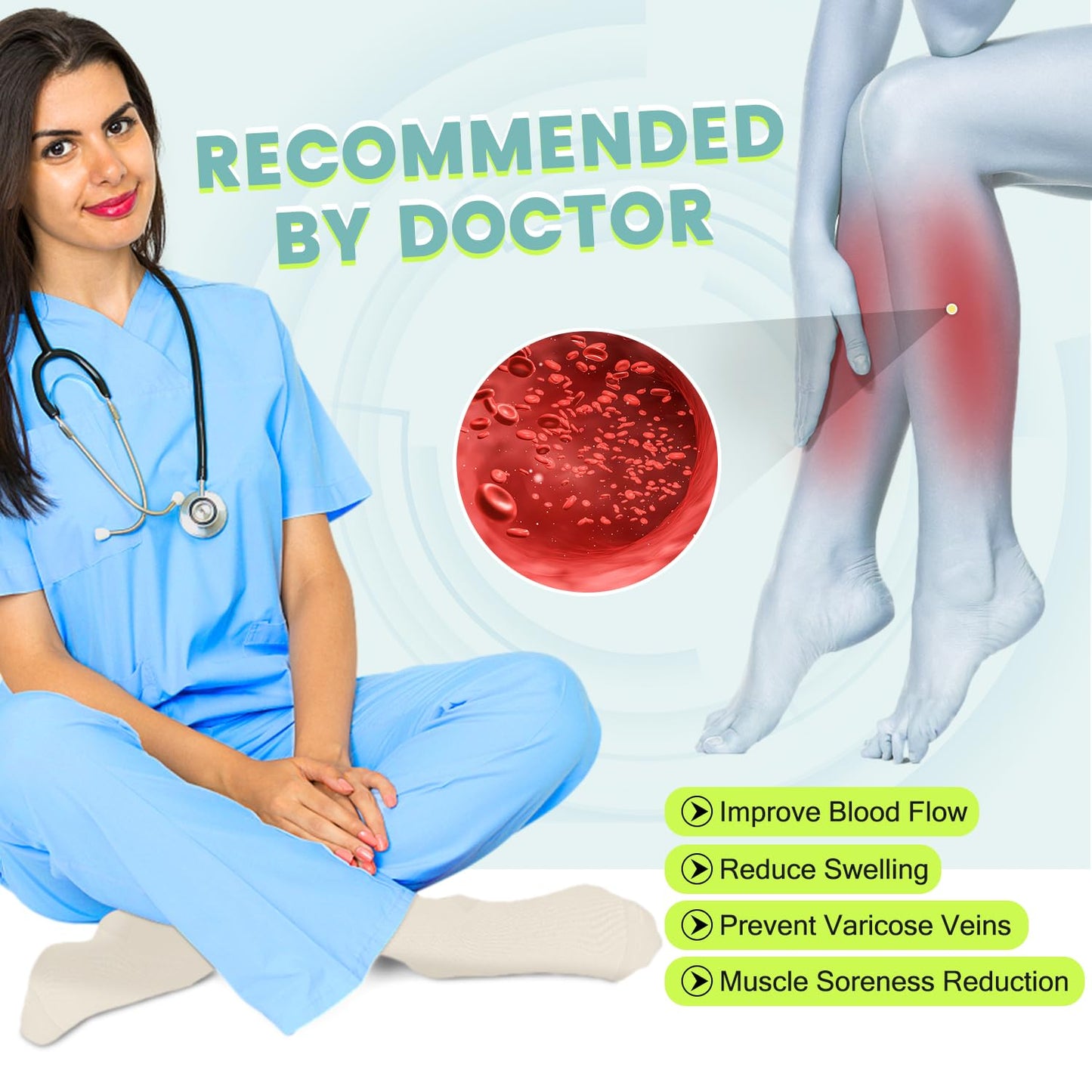 Copper Compression Socks 15-20 mmHg for Men & Women 8 Pairs – Circulation Support for Nurses