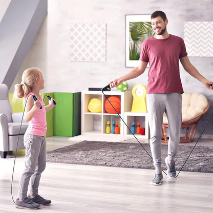 Jump Rope, Tangle-Free Rapid Speed Jumping Rope Cable with Ball Bearings for Women, Men, and Kids, Adjustable Steel Jump Rope with Foam Handles for Home Gym Exercise Fitness Workout Equipment & Slim Body