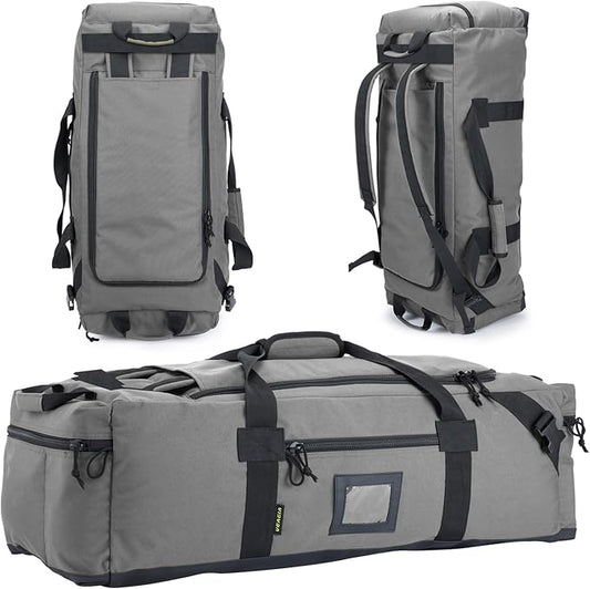 105l Large Duffel Bag For Travel, Gym & Sports - Water Repellent Polyester, Hidden Straps, Shoe Compartment - Perfect Luggage Duffle Bag Or Backpack For Men & Women