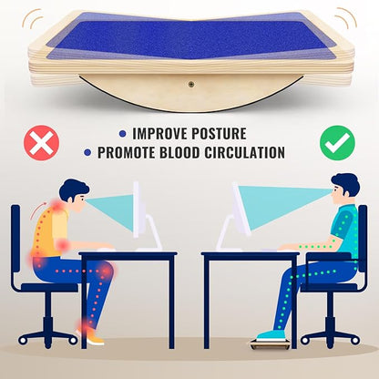 Balance Board Professional Wobble Board for Adults Anti-Slip 350LBS Balance Boards for Physical Therapy Standing Desk Core Strength Wooden Balance Board Rocker Board