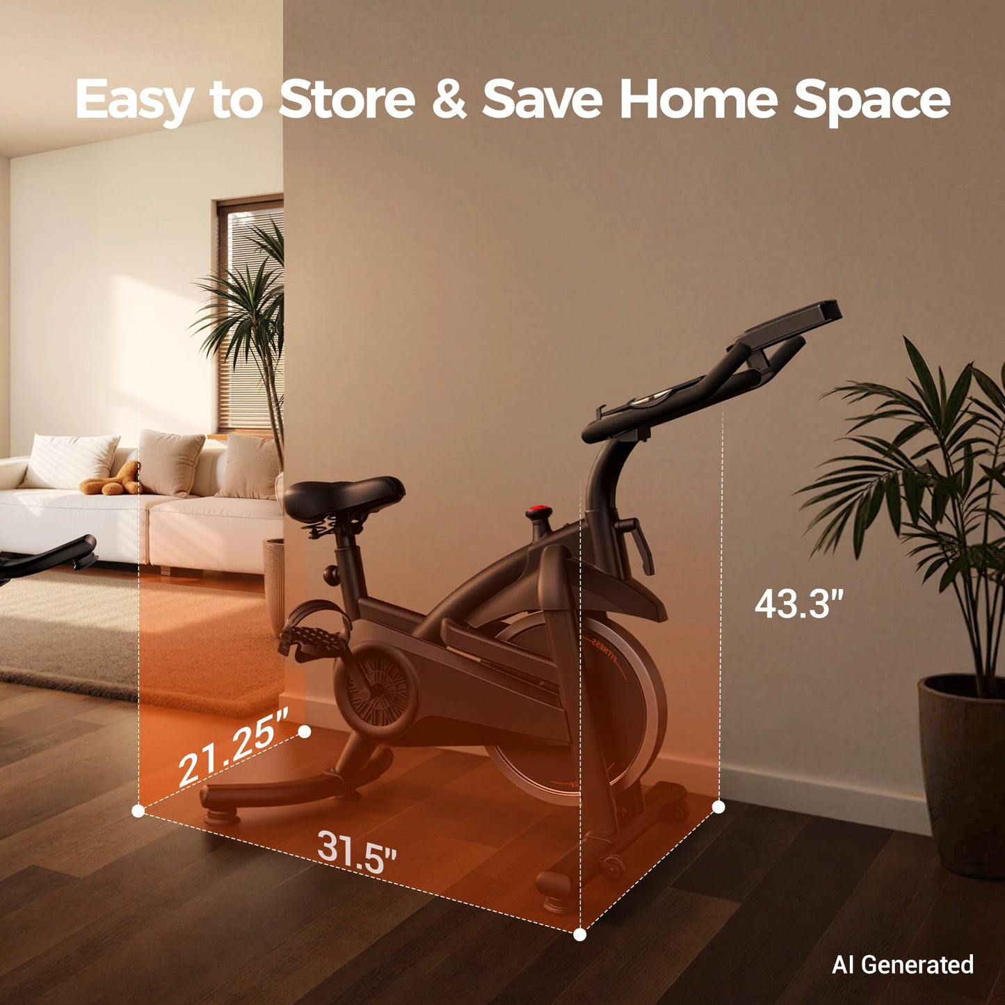 CURSOR FITNESS Exercise Bike,0-100 Resistance,300LB High Carbon Steel Bike
