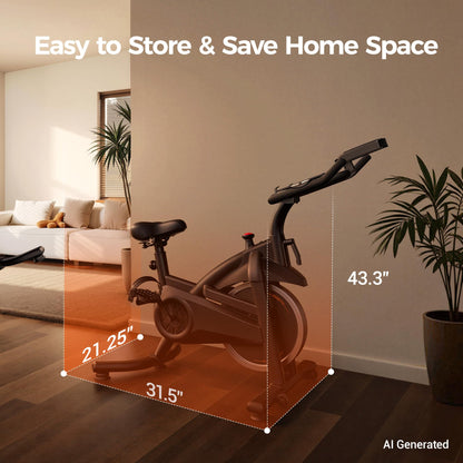 CURSOR FITNESS Exercise Bike,0-100 Resistance,300LB High Carbon Steel Bike