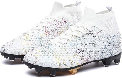Men's Soccer Shoes High-Top Soccer Cleats Outdoor Breathable Athletic Professional Spikes Youth Boys Football Shoes Unisex