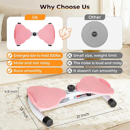 Ab Twister Board,300 lbs Capacity,Slim Waist and Core Ab Exercise,Foot Massage Design,Noiseless Home Gym Exercise