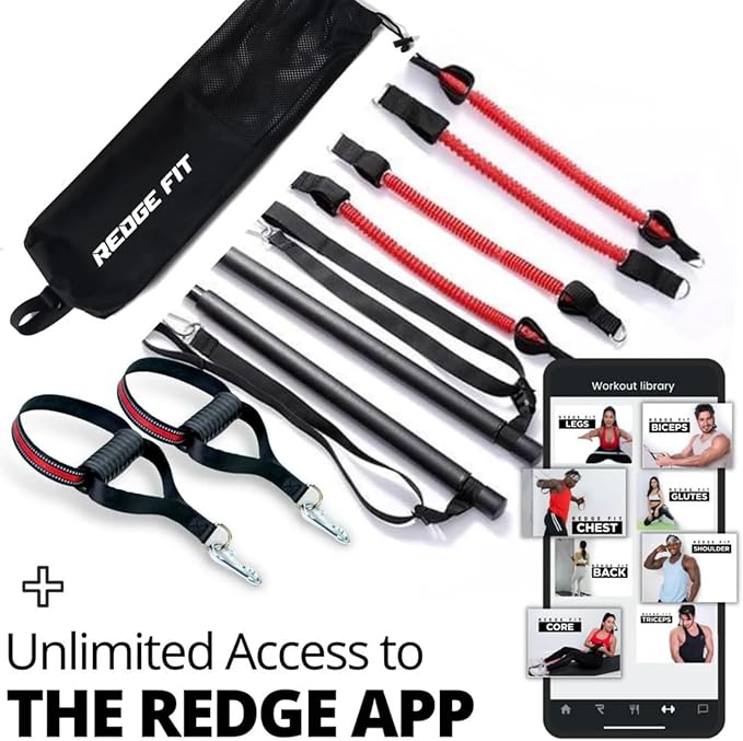Redge Fit™ Complete Portable Full Body Home Gym Park Workout Set I Best Gift for Christmas I Resistance Bands for Beginners to Elite Athletes I Train Insane (with Free app)