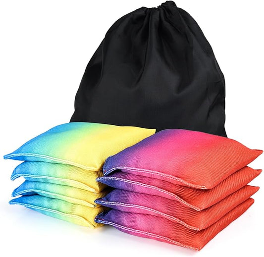 Weather Resistant Cornhole Bags, Gradient Corn Hole Bags Set of 8, Cornhole Bean Bags, Modified