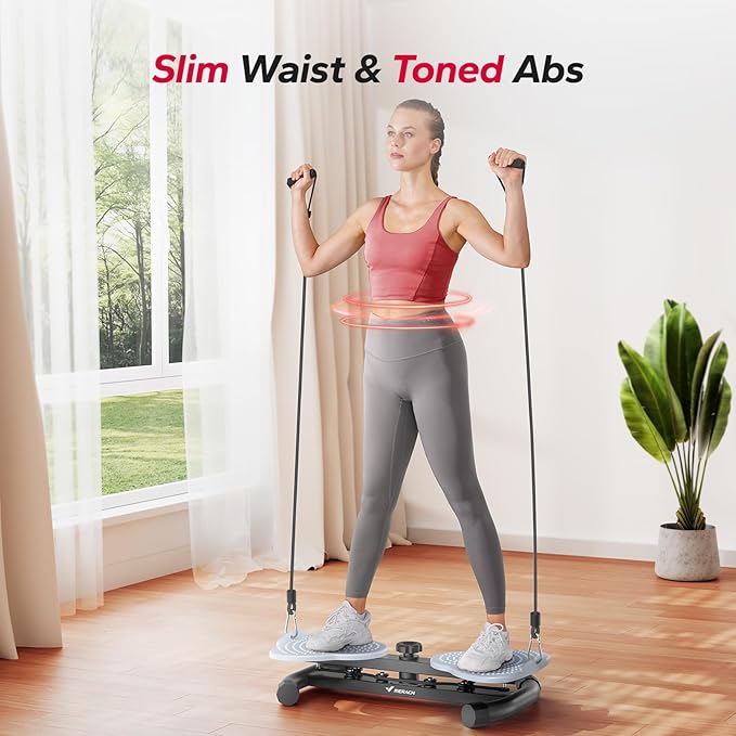 MERACH Waist Twister Machine, Ab Twist Board with 300 lbs Weight Capacity, Abs Workout for Slim Waist and Core Ab Exercise, Noiseless Home Gym Exercise Equipment for Women Men