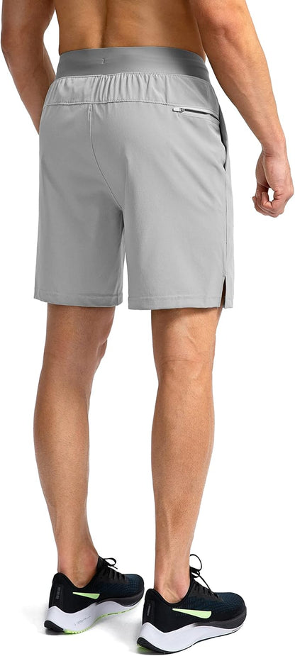 Men's Running Shorts with Zipper Pockets 9 Inch/ 7 Inch / 5 Inch Lightweight Quick Dry Gym Workout Athletic Shorts for Men
