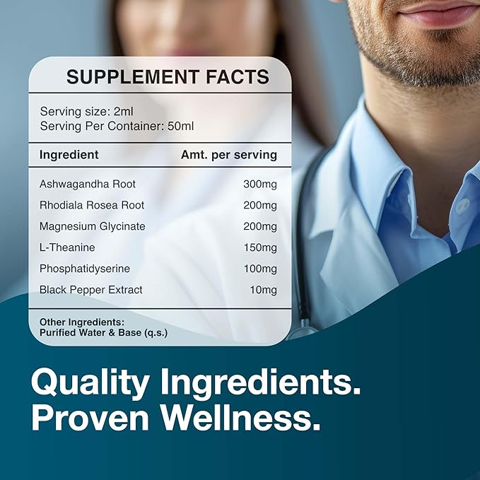 Cortisol Drops ??Natural Herbal Liquid Supplement for Daily Stress Support, Mood Balance & Adrenal Health ??Calming Botanical Extracts ??Alcohol-Free Formula ??2 fl oz