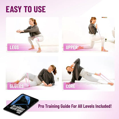 Latex Mini Resistance Bands Sets for Trainers, Bootcamp, Gym for Men and Women in Fun Colors - Ebook, Videos and Workout Chart Included by Iron Core Fitness