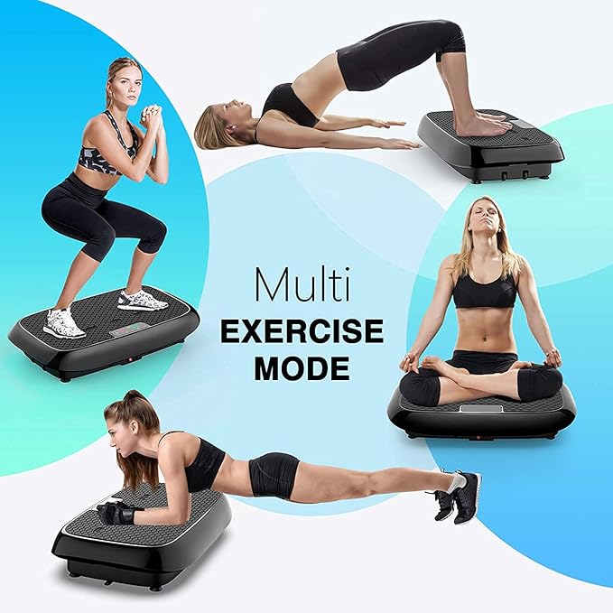 Vibration Plate Exercise Machine - Whole Body Workout Vibration Platform Lymphatic Drainage Machine for Weight Loss Home Fitness with Resistance Bands Remote