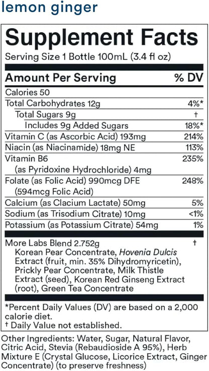 Morning Recovery Electrolyte, Milk Thistle Drink Proprietary Formulation to Hydrate While Drinking, Highly Soluble Liquid DHM, Non GMO, Vegan, Gluten-Free, Lemon Ginger, Pack of 12