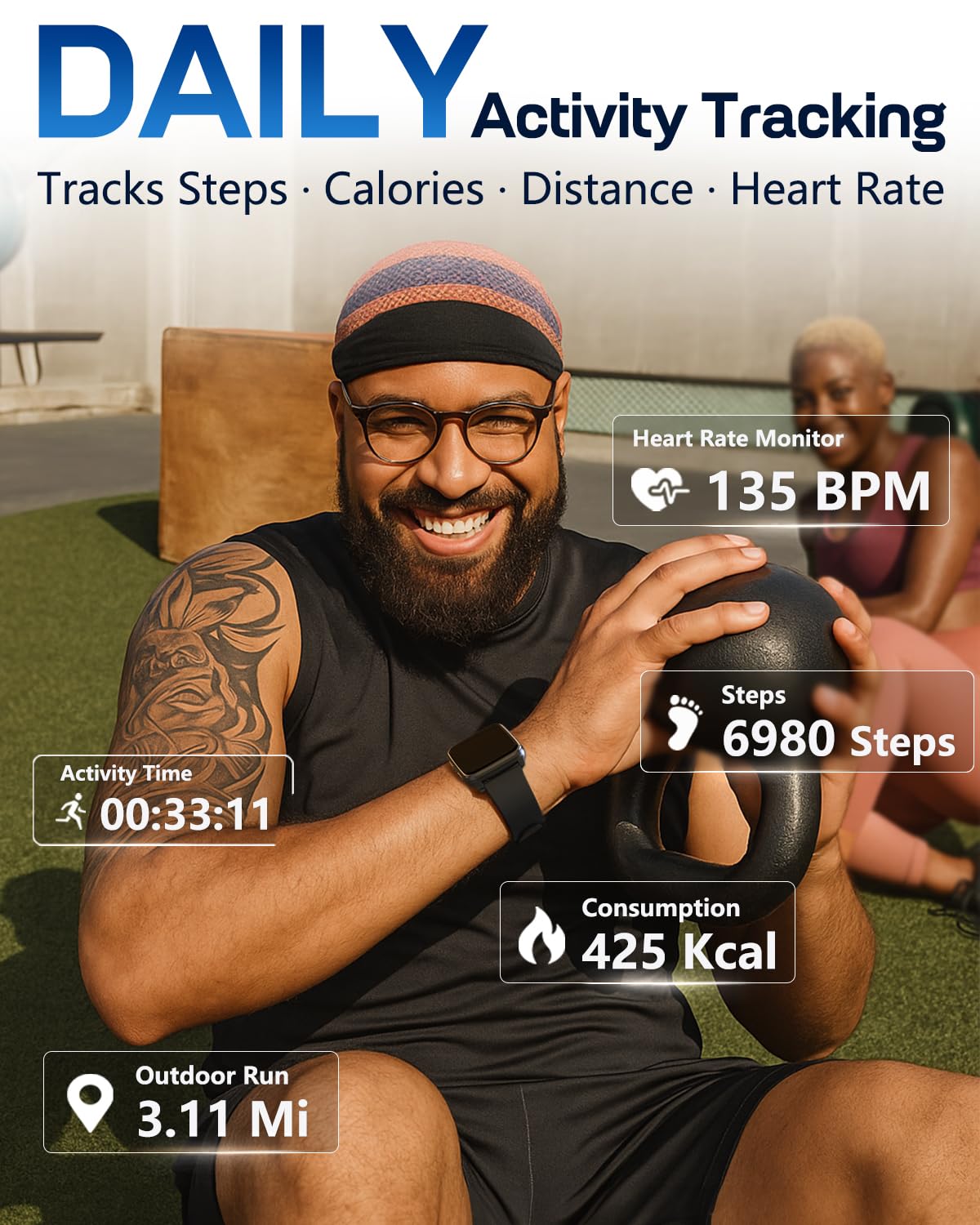 MorePro Fitness Tracker with 24/7 Heart Rate & Blood Pressure Monitor, Blood Oxygen & Sleep