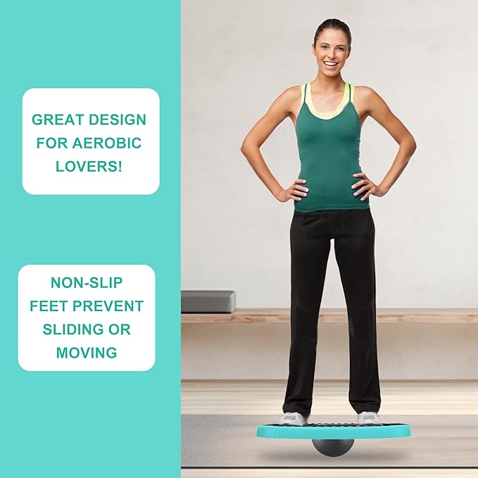 4-In-1 Aerobic Balance Board and Step Up Exercise Platform - Adjustable Multifunctional Balance Board Slant Board, Steppers for Exercise - Home Workout Non Slip Stepper Platform