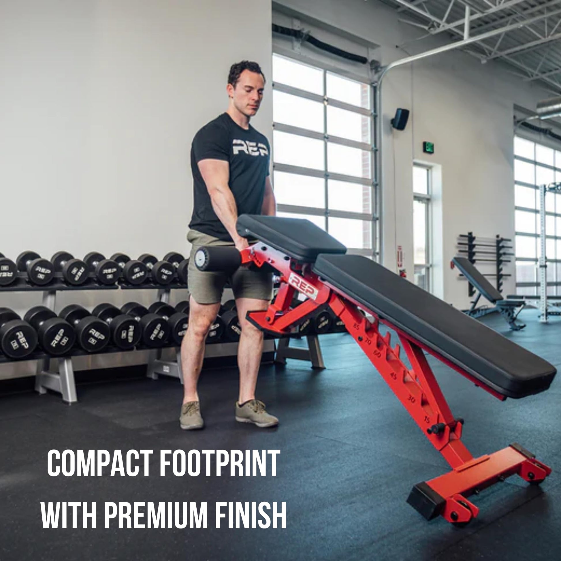 REP Foldable Incline Decline Bench | FID Platform for Home Gym | Compact Portable Fitness