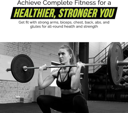 Invictus Men’s Barbell (7FT) (44LBS Bar Weight) (1500LBS Weight Capacity) Weight Training Barbell, Home Gym Fitness Essential, Strength Training Workout Bar, Portable Exercise Equipment