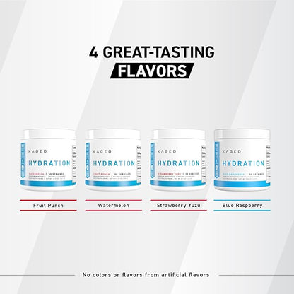 Kaged Hydration Electrolytes Powder | Watermelon | Hydra-Charge Sports Drink Mix | Pre, Post, Intra Workout | Low Carb, Vegan, Gluten Free | Supplements for Men & Women | 30 Servings