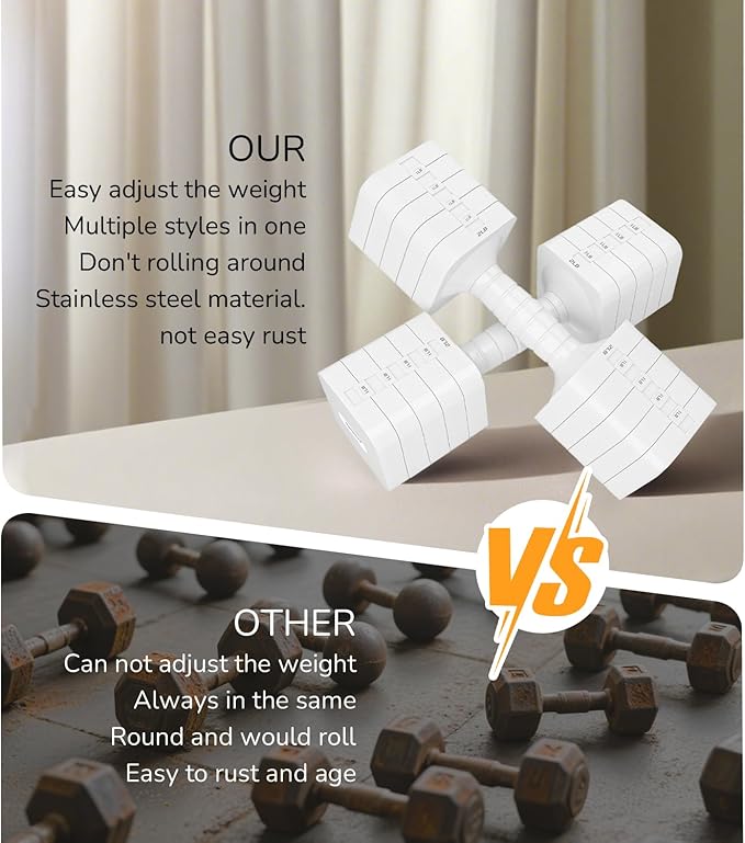 Adjustable Dumbbell Set for Women Men 16LB 20LB Hand Weights Dumbbells Sets Woman Exercise Fitness dumbbell Adjust dumbbells set of 2 for Home Gym Workout Strength Training Equipments