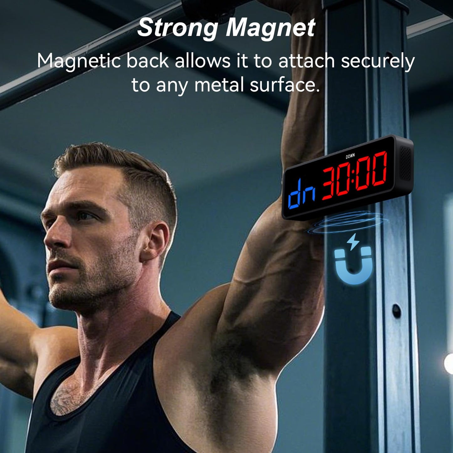 Acedeck Portable Gym Timer Clock: Fitness Digital Clock with Strong Magnet