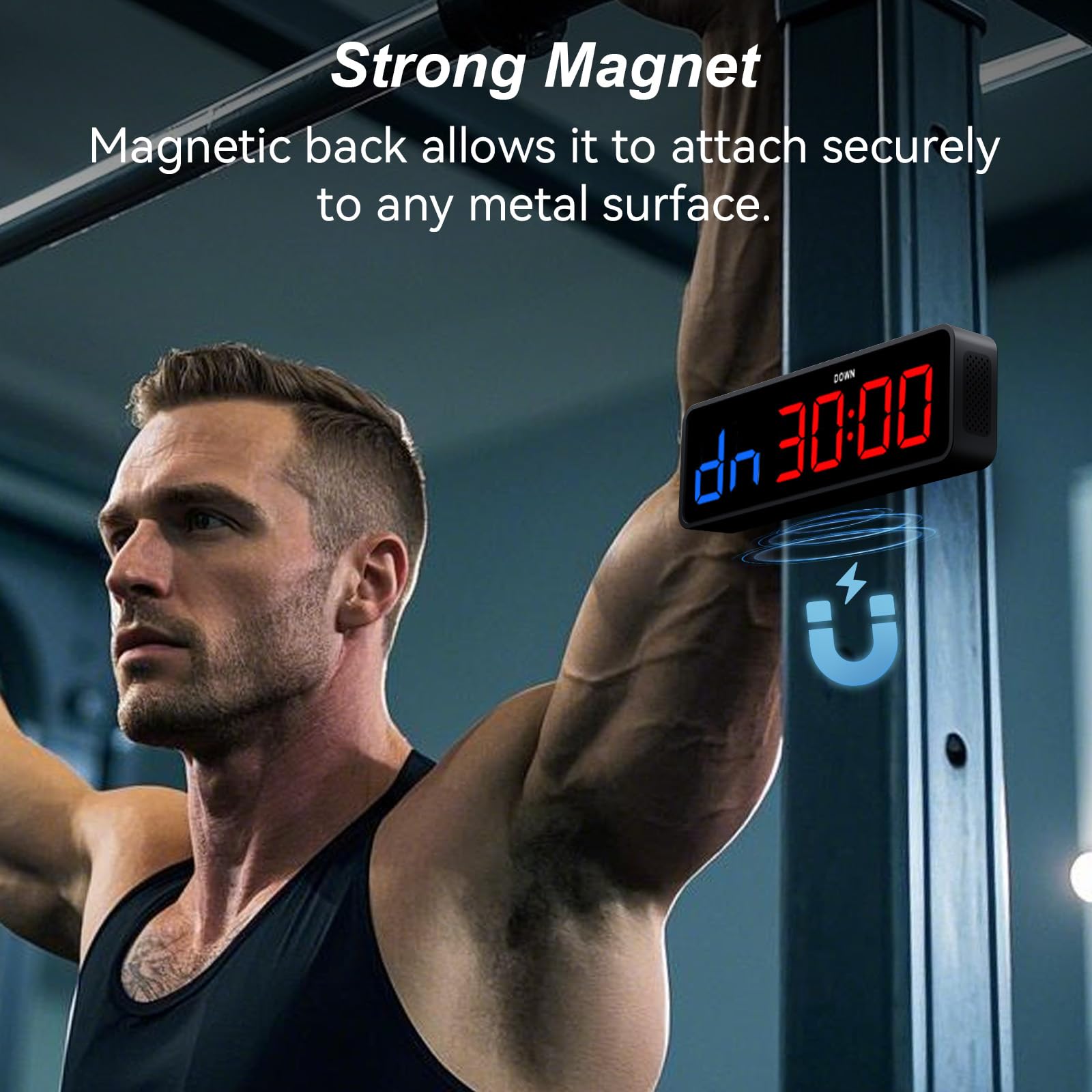 Acedeck Portable Gym Timer Clock: Fitness Digital Clock with Strong Magnet