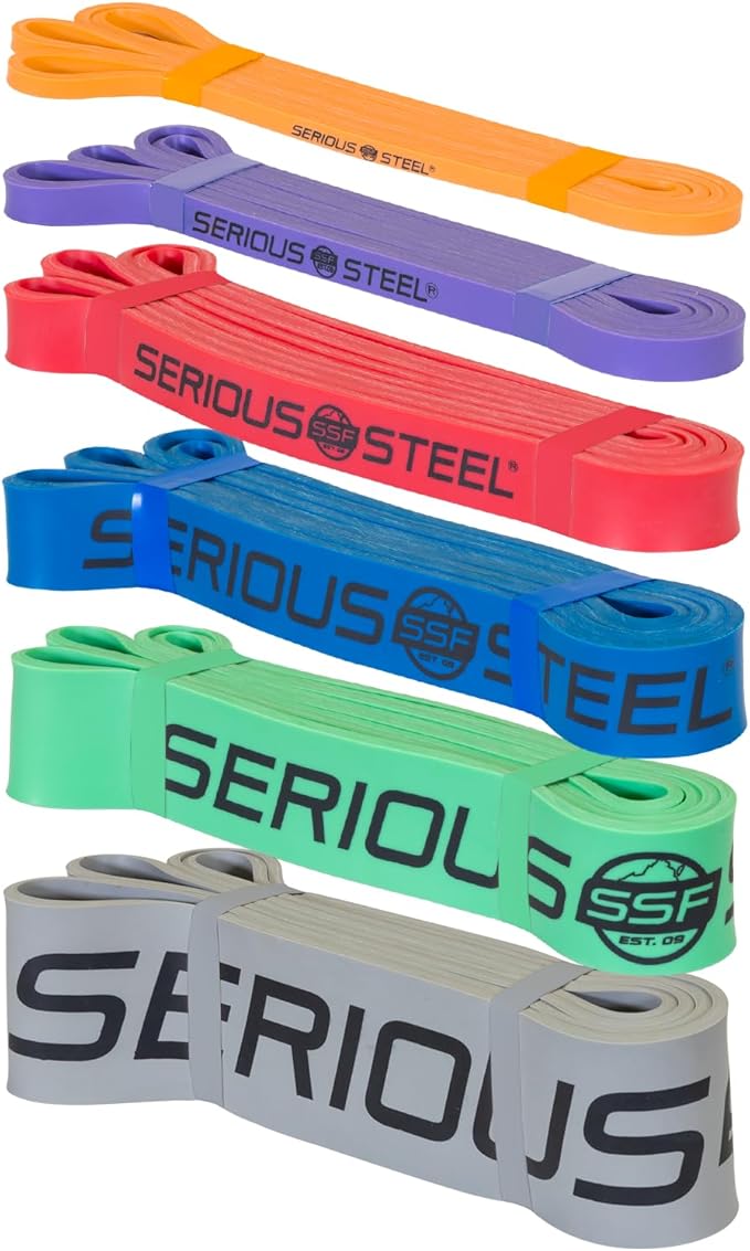 Serious Steel Fitness 37" Resistance Training Bands (Portable Exercise Band System Training Bands- Great for Individuals Looking for Tension Throughout The Exercise)
