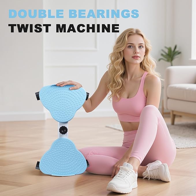 Waist Twister Machine, Ab Twister Board with Resistance Bands - 300 lbs Capacity Home Exercise Equipment for Belly Fat, Core Workout - Noiseless & Anti-Slip for Women/Men