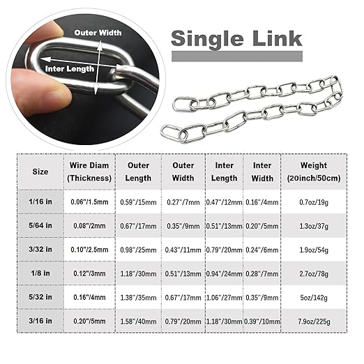 1/8 inch(3mm) Wire Diameter Stainless Steel Safety Chains 40 inch Long Link Rings Light Duty Coil Chain for Hanging Pulling Towing, 1/8"x 40" (2Pcs)