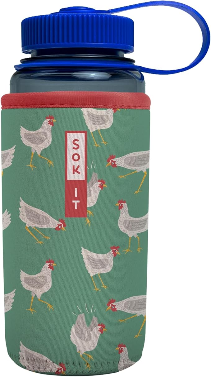 Sok It BotlSok Water Bottle Sleeve Insulated Neoprene Cover (Flew The Coop, Fits 16oz CamelBak or Nalgene)