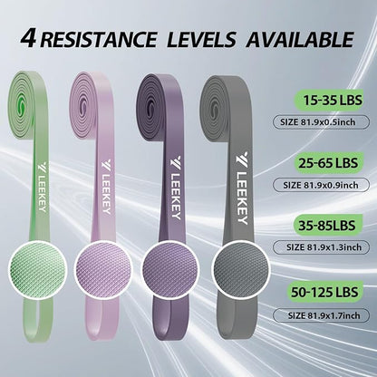 LEEKEY Resistance Bands Set for Pull-Up Assistance & Full-Body Training, Multi-Level Exercise Bands with Bag for Home Workouts, Physical Therapy, Strength Training (Men/Women)