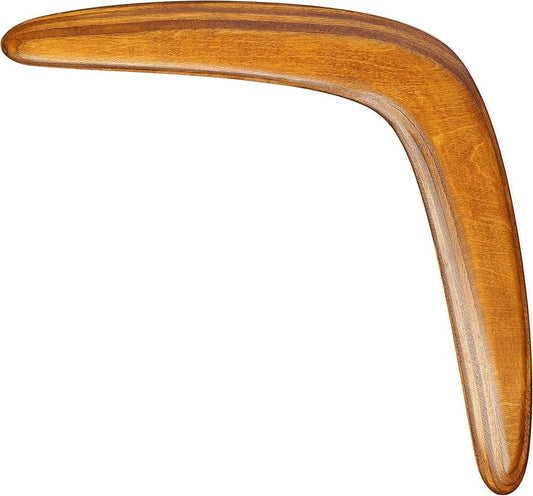 Masterfully Handcrafted Wooden Boomerang | Huge Size – 18 Inches | Flight-Tested, 100-Yard Range | Returning | Includes Throwing Guide | Boomerang for Adults | Colour: Light Brown Cedar