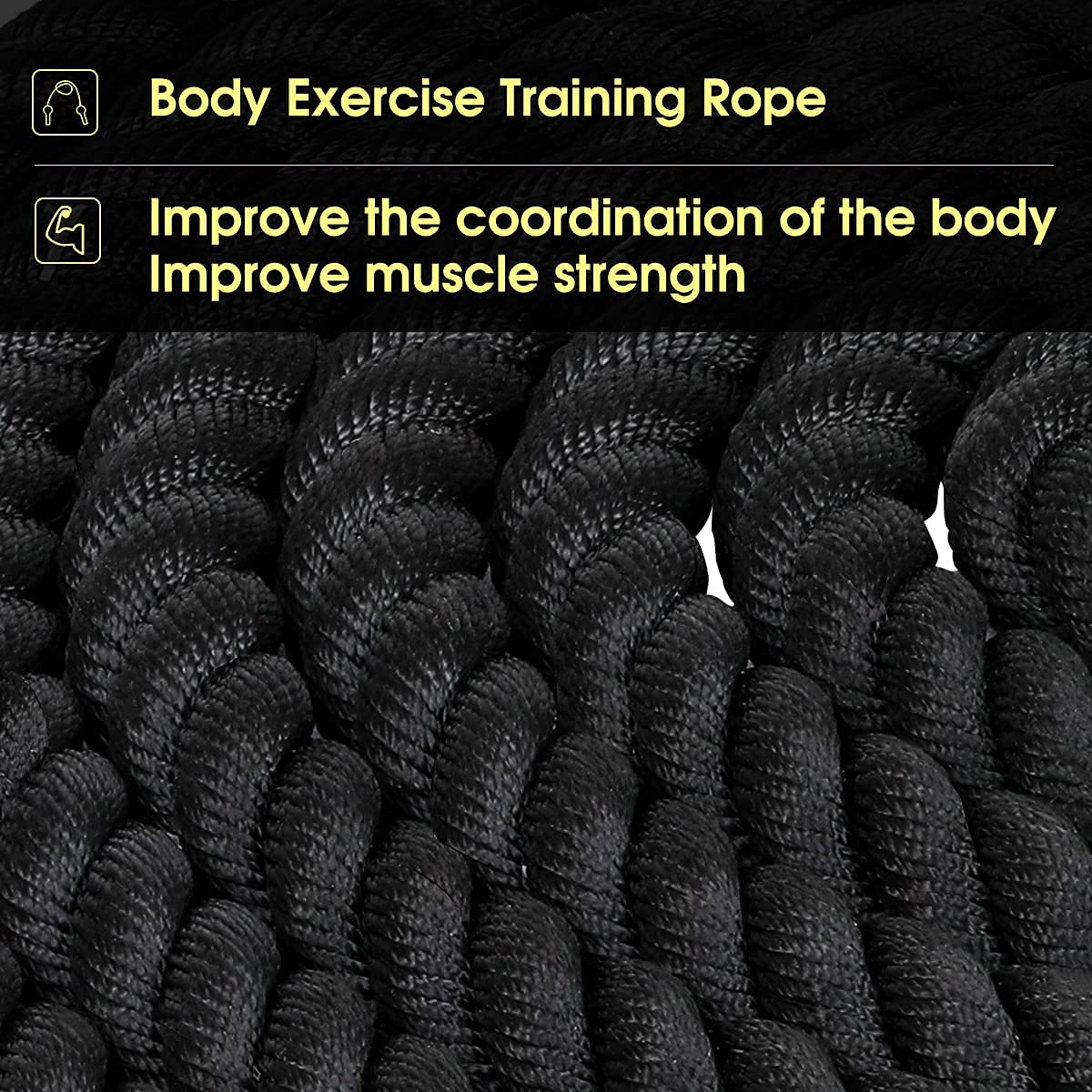 Max4out Battle Ropes 1.5 inch 30 ft - Polyester Workout Rope Heavy for Home Body Workouts Building