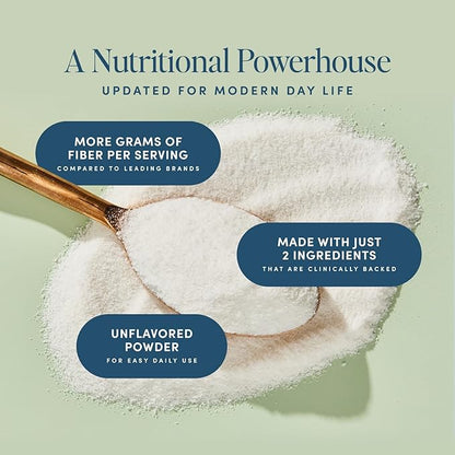 Daily Prebiotic Fiber Powder Unflavored - 20 Travel Packs, 7g Per Serving - Soluble & Insoluble Fiber Supplement for Women & Men - Digestive Health & Gut Health - GLP-1 Friendly, Sugar Free