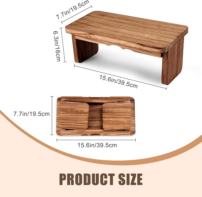 Yoga Meditation Benches - Yoga Bench,Wooden Zen Meditation Stool Kneeling Bench for Yoga Practice (Dark Brown)