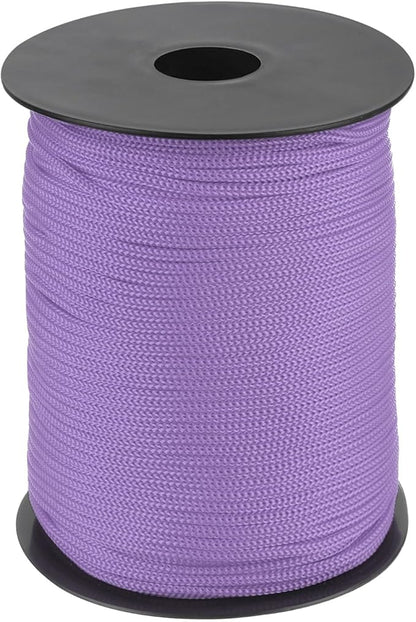 MECCANIXITY 1/8 Inch Polypropylene Rope Braided Ropes, 328ft Nylon Rope Hollow Utility Cord for Clothesline, Camping, Hiking, Outdoor, Light Purple