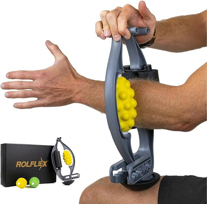 Rolflex The Massage Combo ??3-in-1 Roller for Muscles Deep Tissue with Firm Knobble, Contoured Muscle & Medium Oval Foam ??Portable & Easy to Use Arm Massager & Leg Roller