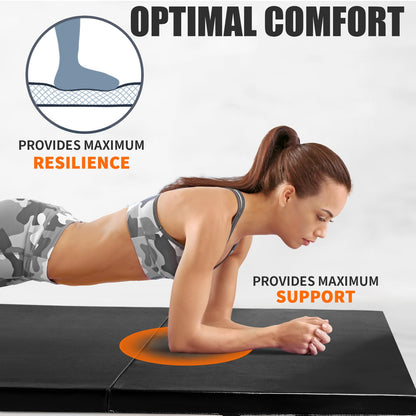 RitFit Upgraded Folding Exercise Mat, 2 Inch Thick Gymnastics Mat