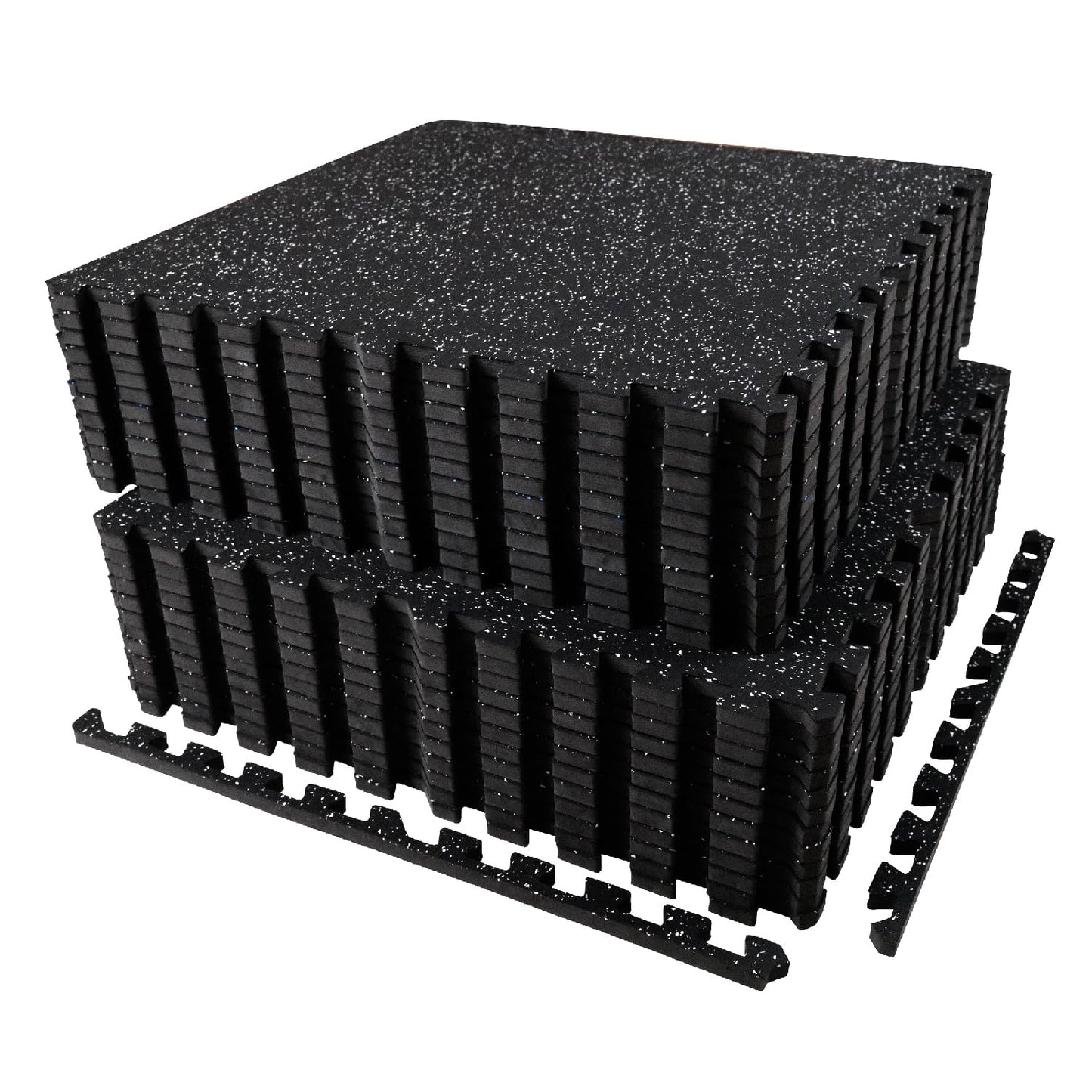AIRHOP 0.56in Thick 96 Sq Ft Exercise Equipment Mats, 24 Tiles Upgraded Rubber Top with High