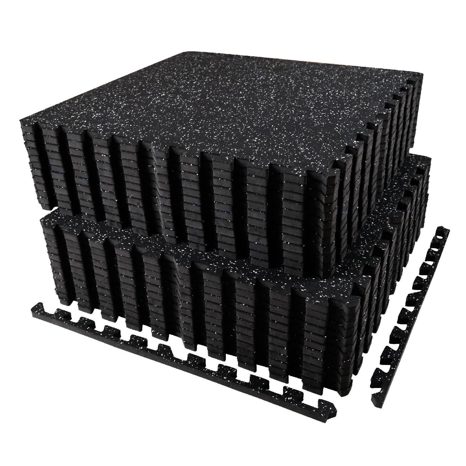 AIRHOP 0.56in Thick 96 Sq Ft Exercise Equipment Mats, 24 Tiles Upgraded Rubber Top with High