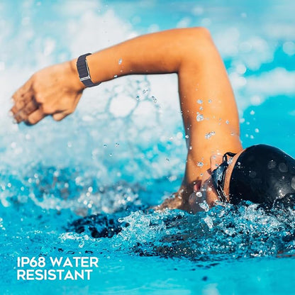 Smart Bracelet Activity Fitness Tracker, Health Wristband, Screenless Ultra Lightweight 17g Wearable 24/7 BP Health Monitor, 100+ Modes, Improve Sleep, Heart Rate Tracking for Women Men Free App