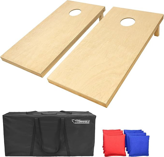 GoSports Solid Wood Premium Cornhole Sets - Choose 4 x 2 ft or 3 x 2 ft - Game Boards Include Set
