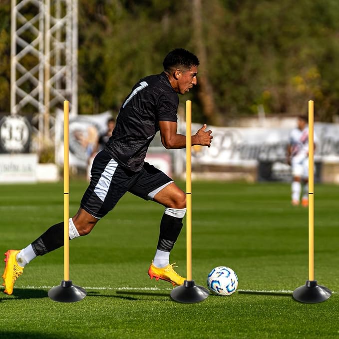 TNZMART 4.9 FT Agility Poles Adjustable Hurdles for Soccer Football Speed Training Equipment Track and Field